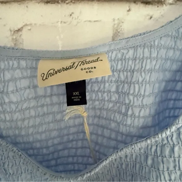 Universal Thread Light Blue Eyelet Sleeve Blouse - Picture 5 of 5